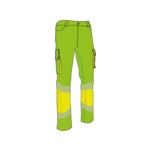 pantalon de alta visibilidad prima step verde alto